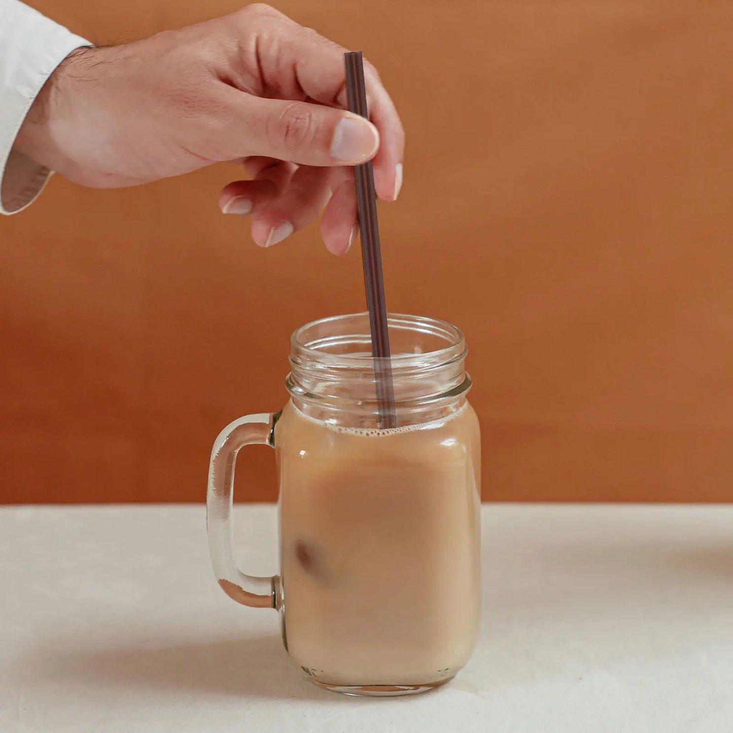 100Pcs Two-Hole Coffee Stirrer Straws Plastic Disposable Stir Sticks for Hot Cold Drinks Coffee Bars Offices Homes Brown Peaceful Pleasures Health and Wellness