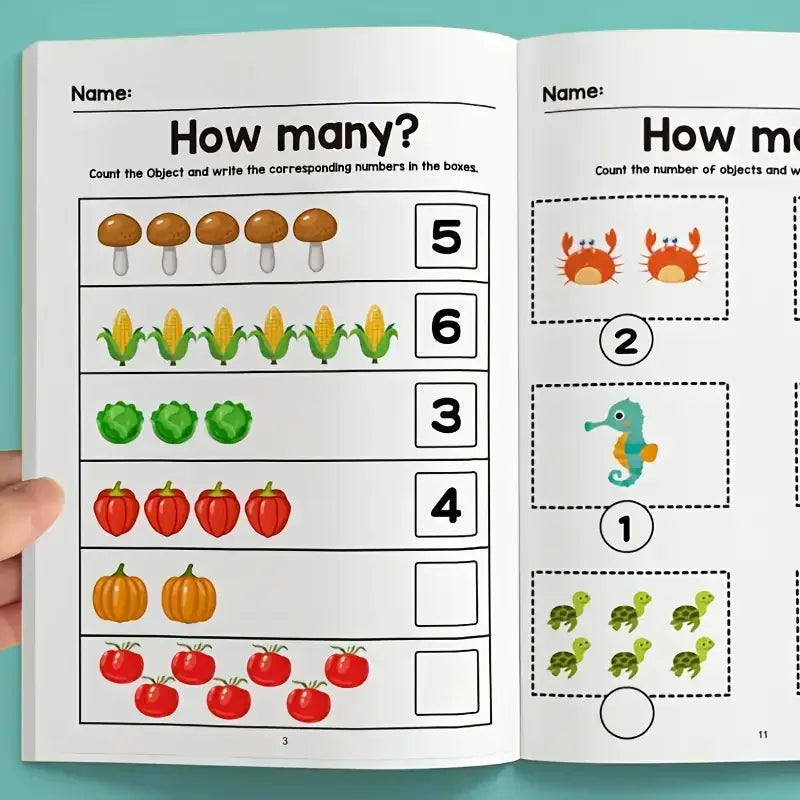 64-Page Math Workbook Kindergarten Number Practice Book Tracing