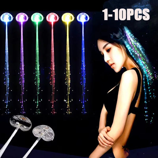 LED Glow Hair Braid Neon String Lights | Halloween & Party LED Hair Accessories Peaceful Pleasures Health and Wellness