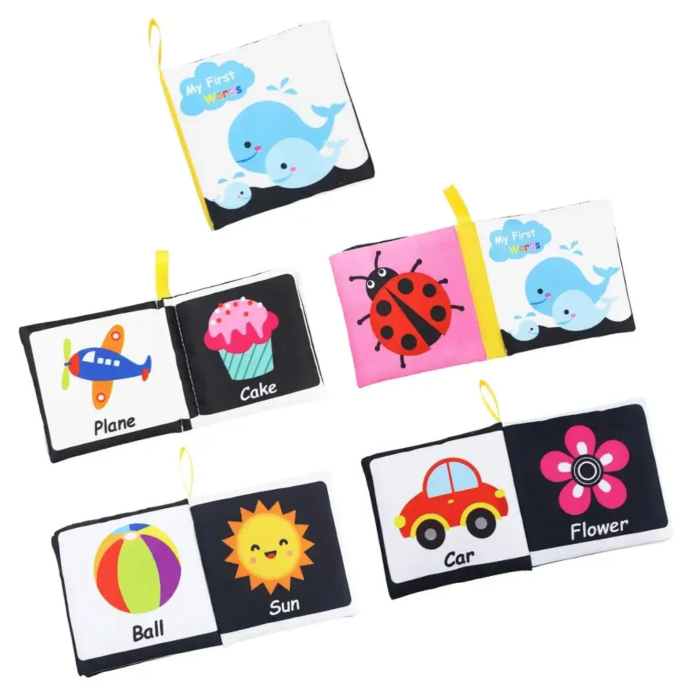 Baby Soft Cloth Books Rustle Sound Quiet Infant Early Learning