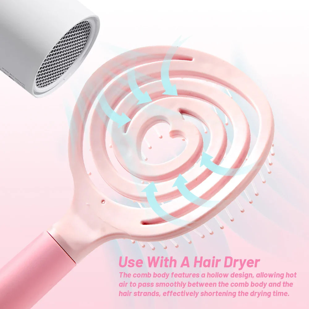 Heart Hollow Airbag Cushion Comb – Anti-Static Scalp Massager