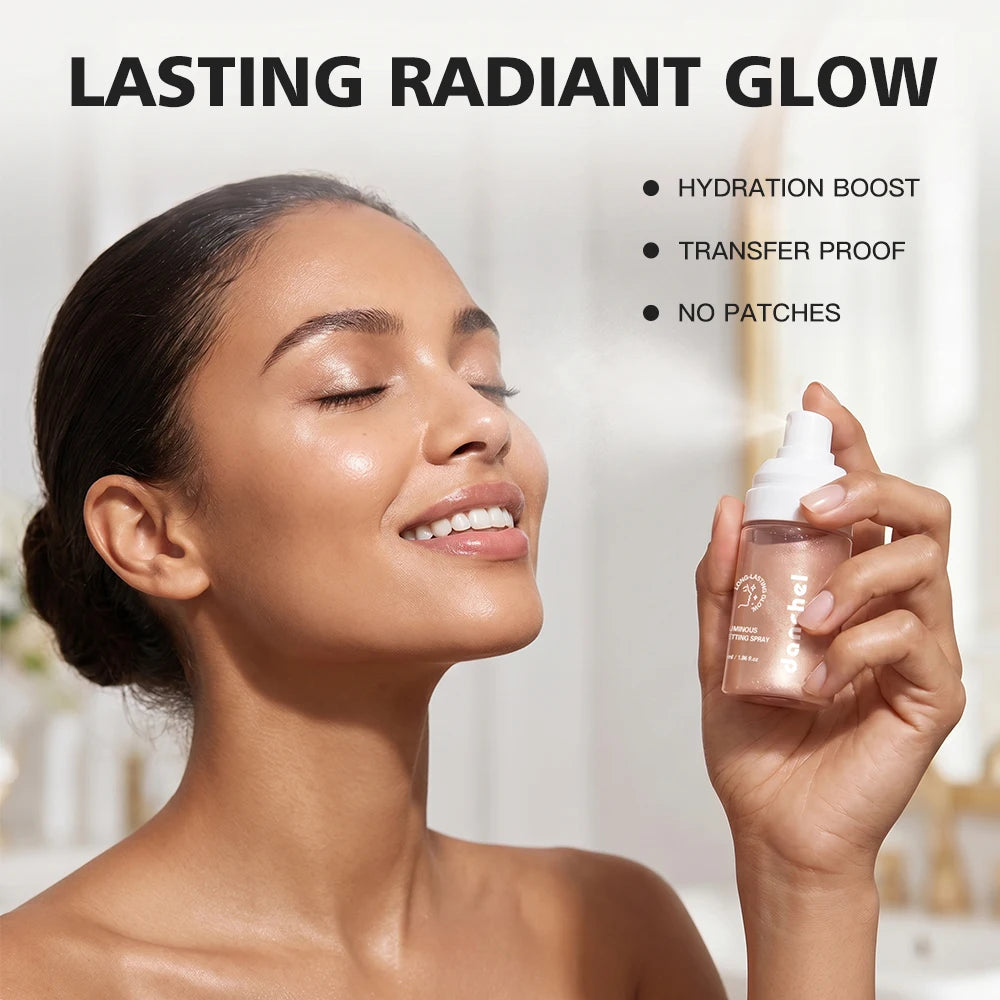 Luminous Setting Spray Smudge-resistant Quick-drying Non-sticky Long Lasting Locks Makeup Luminous Dewy Finish Setting Spray Peaceful Pleasures Health and Wellness
