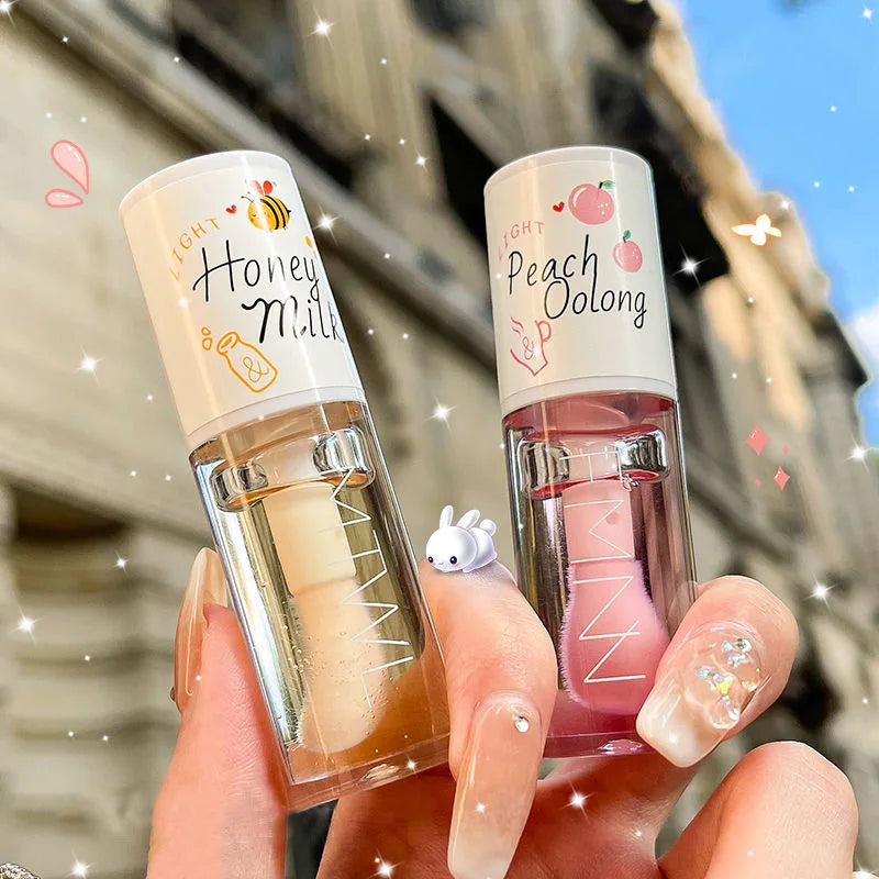 Peach Milk Honey Lip Oil Gloss – Moisturizing & Fades Lip Lines