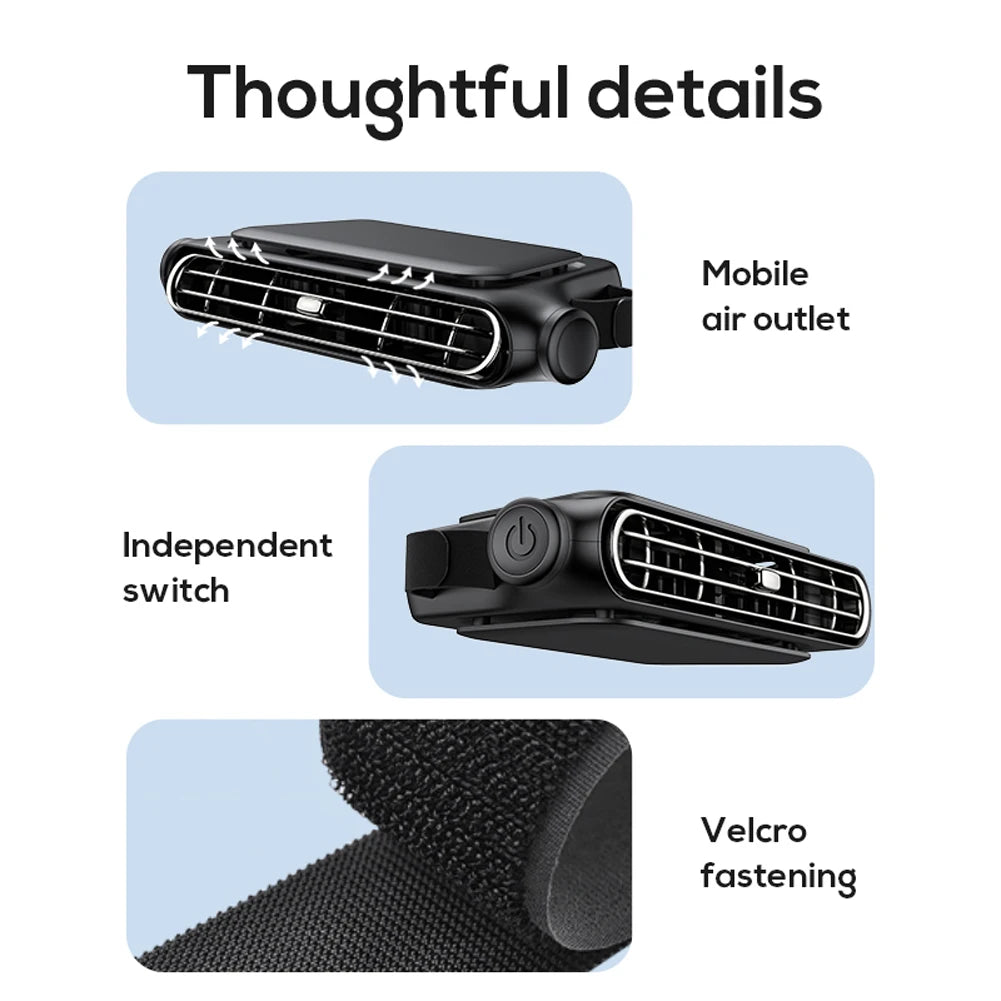 Portable Car Rear Seat Fan – 3-Speed USB or Battery Powered Peaceful Pleasures Health and Wellness