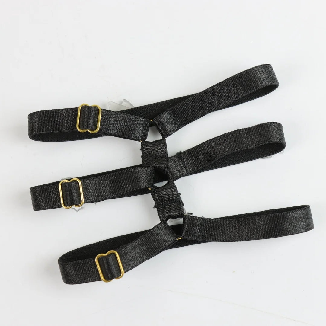 UYEE 1 Pair Black O-ring Punk Ankle Belt Elasticity Feather Anklet