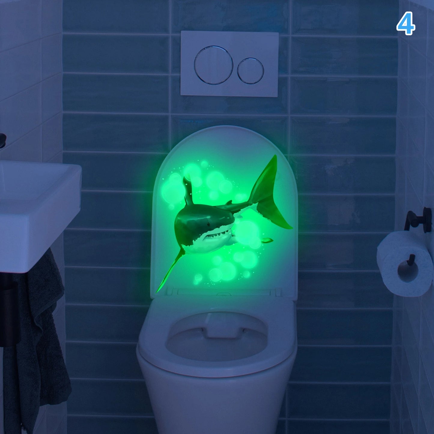 Glow-in-the-Dark Animal Toilet Sticker | Fun Bathroom PVC Decal Bathroom Decal Sticker Peaceful Pleasures Health and Wellness 4