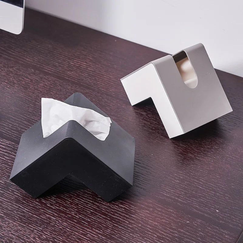 Japanese creative ins air-pumped paper box net red high appearance level L-shaped tissue box living room simple Kleenex box Peaceful Pleasures Health and Wellness