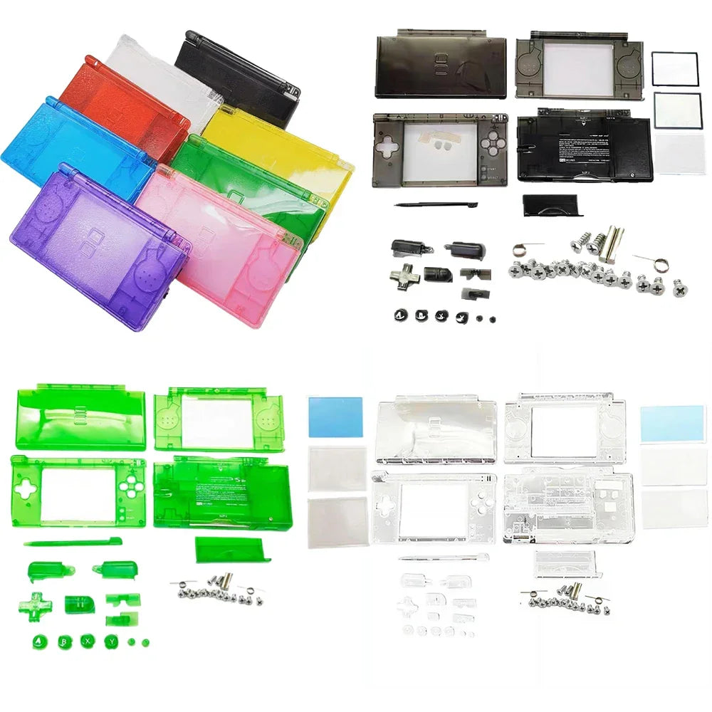 Case DIY Kit for Nintendo DS Lite Transparent Replacement Full Housing Shell, DIY Repair Shell Replacement Kit for NDSL, 1Set Peaceful Pleasures Health and Wellness