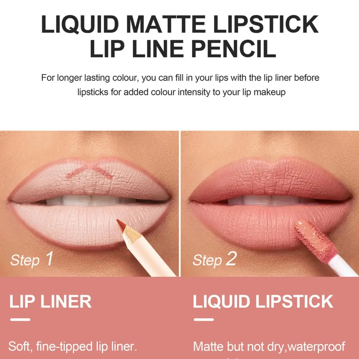 Handaiyan 2-in-1 Matte Lipstick & Lip Liner Set | 12 Shades