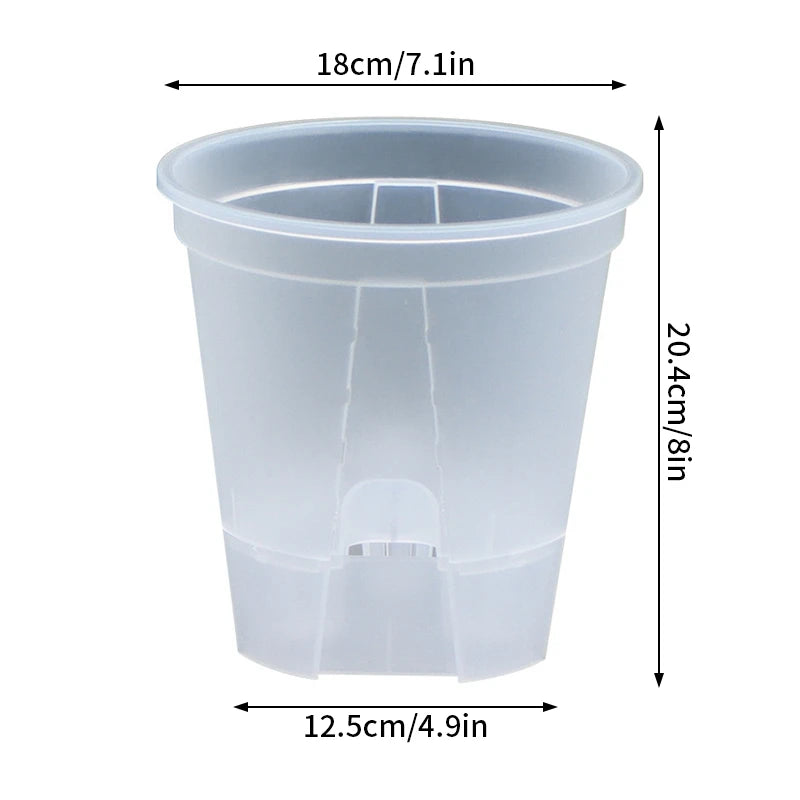Self-Watering Transparent Orchid Pot | Double Layer Hydroponic