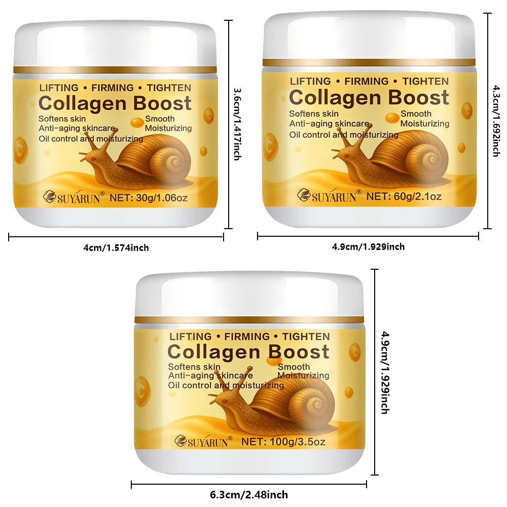 SUYARUN Collagen Boost Cream Snail Secretion & Retinol Anti-Aging Brightening Moisturizing Revitalizing Skin Care. Peaceful Pleasures Health and Wellness