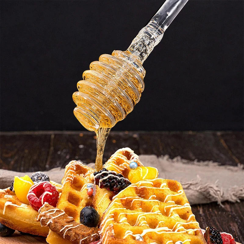 Transparent Honey Stirring Stick Plastic Long Handle Honey Spoon Practical Milk Tea Jam Stirring Bar Multifunction Kitchen Tools Peaceful Pleasures Health and Wellness