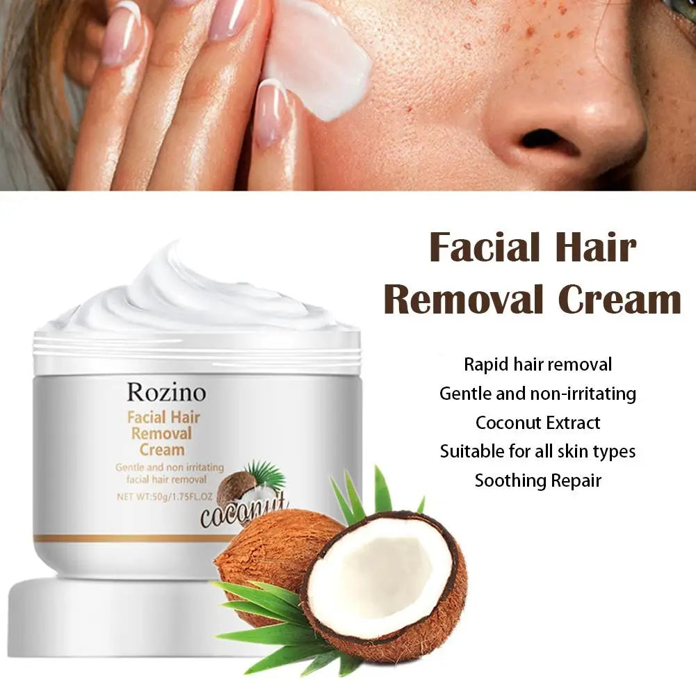 Coconut Facial Hair Removal Cream – Upper Lip & Chin | 50g