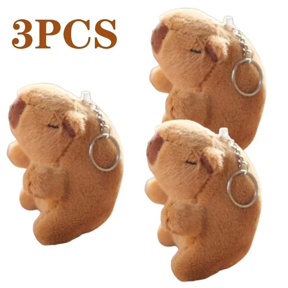 Cartoon Capybara Plush Keychain, Bag & Desk Pendant Ornament