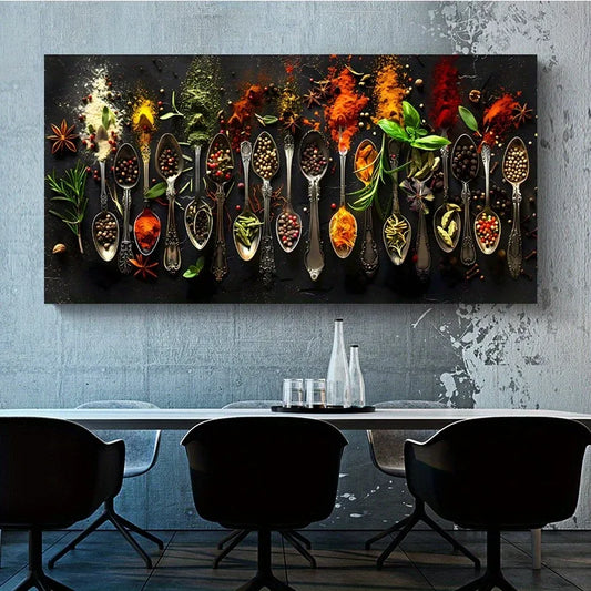 Kitchen Spices & Grains Canvas Wall Art | Modern Home Decor Canvas Wall Art Peaceful Pleasures Health and Wellness