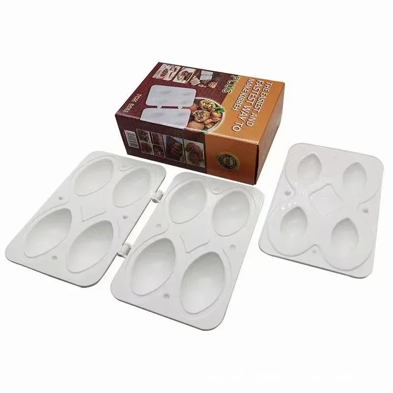 4Holes Manual Kibbeh Mold Meatball Maker Meatloaf Press Minced Meat Processor Cake Desserts Pie Kitchen Tools Peaceful Pleasures Health and Wellness