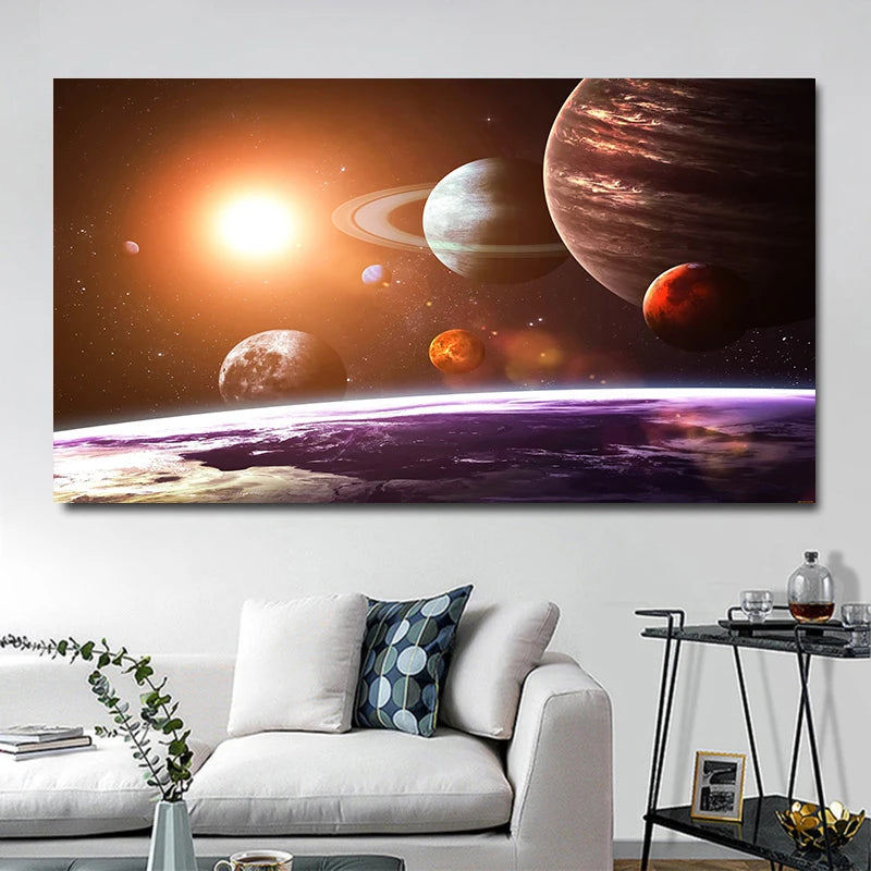 Solar System Pictures Nebula Space Universe Posters and Prints Science Canvas Painting Wall Art for Living Room Decor Cuadros Peaceful Pleasures Health and Wellness w3811 solar-4 30x60cm