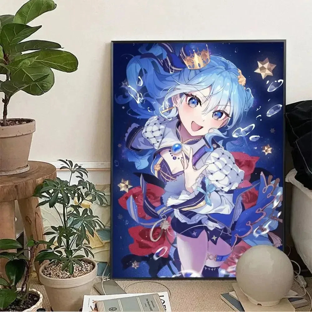 Hoshimachi Suisei Hololive Anime Canvas Wall Art Poster