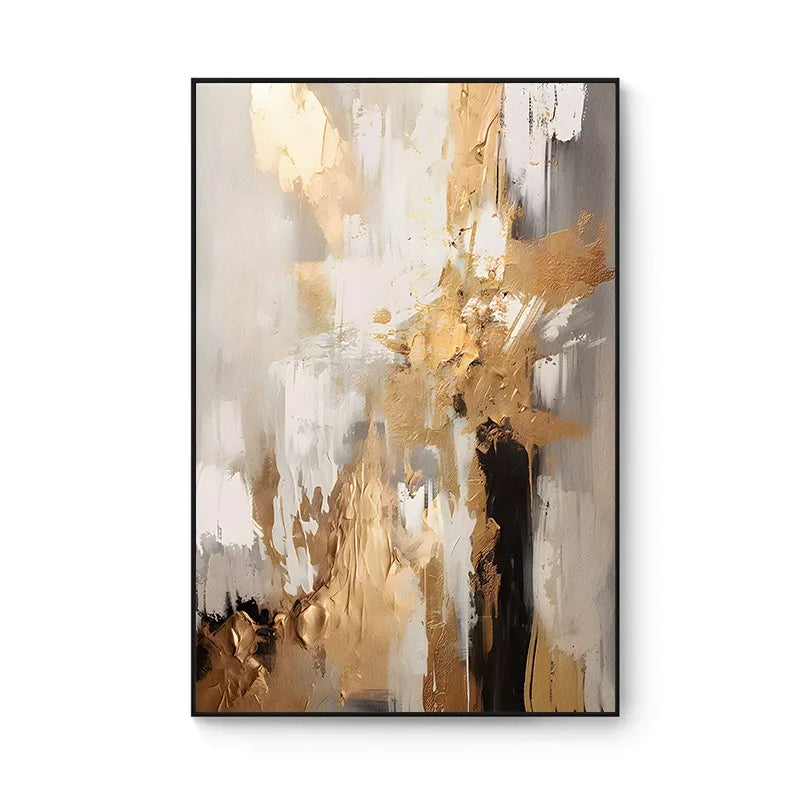 100% Hand Painted，Gold, Grey, Beige, Black ,Textured Painting, Acrylic Abstract Oil Painting, Wall Decor Living Room, Office Wal Peaceful Pleasures Health and Wellness