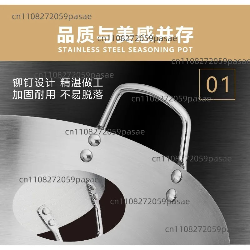 Stainless Steel Double-Ear Round Bottom Stock Pot | Kitchen Cauldron