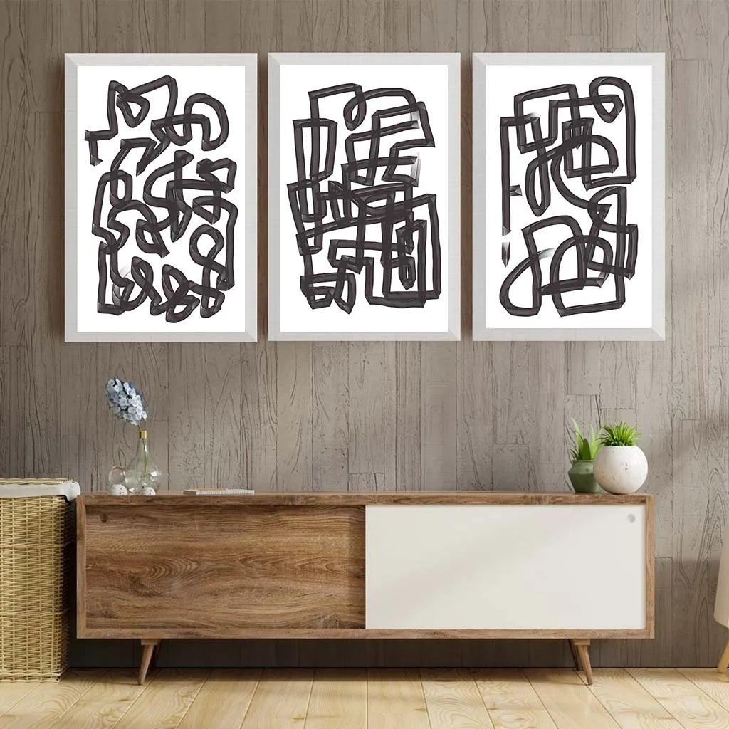 Abstract Black & White Line Art Canvas Print | Modern Wall Art Canvas Wall Art Print Peaceful Pleasures Health and Wellness