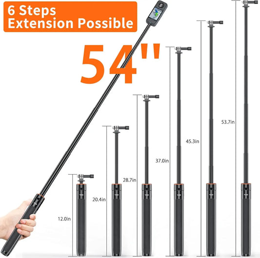140cm Extendable Tripod Selfie Stick for Insta360 GoPro DJI Tripod Selfie Stick Oasis Select
