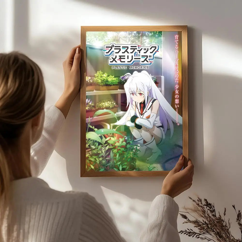 Anime P-Plastic Memories Poster HD Self Adhesive Waterproof Wall Art Ideal for Home Office Dorm Bedroom Great Gift Peaceful Pleasures Health and Wellness White9 15X20cmNoframe