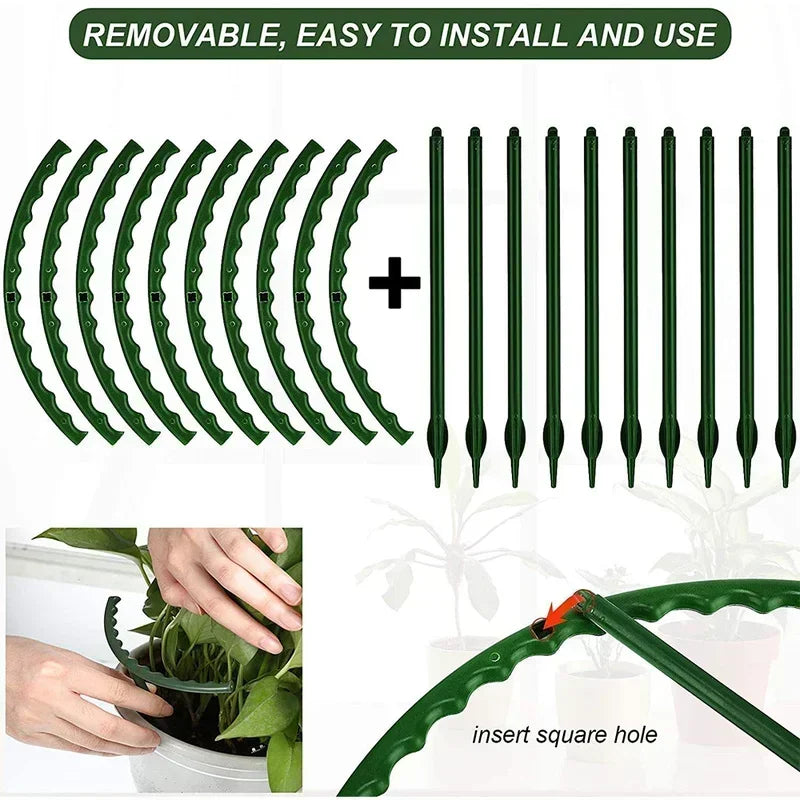 Plant Support Stakes 4-32 Pack | Semicircle Vine Climbing Brackets