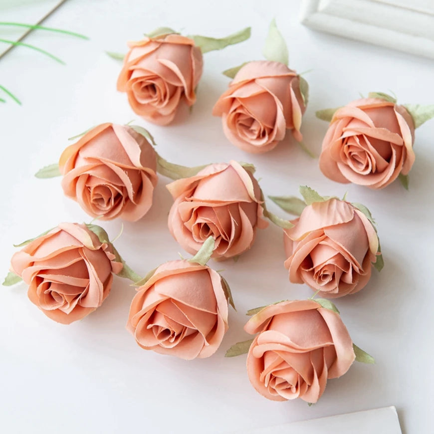 Artificial Silk Rose Heads 25/50 Pack – Wedding & DIY Décor