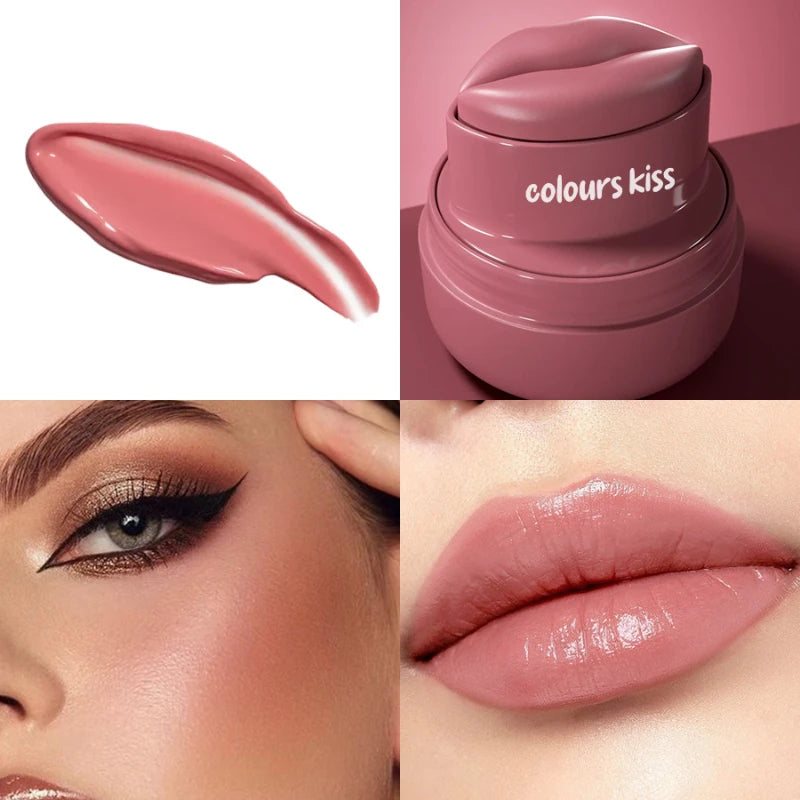 Multicolor Lip Cheek Tint Balm 2-in-1 Cheek Dual Purpose Lipstick Cute Round Jar Long Lasting Natural Moisturize Makeup Lipstick Peaceful Pleasures Health and Wellness 08