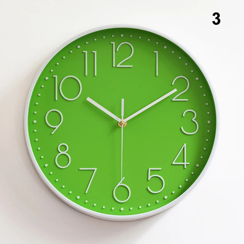 Pointer Display Simple Silent Circular Wall Clock Fashionable Wall Mounted Office Bedroom Clock Home Decoration Peaceful Pleasures Health and Wellness 3