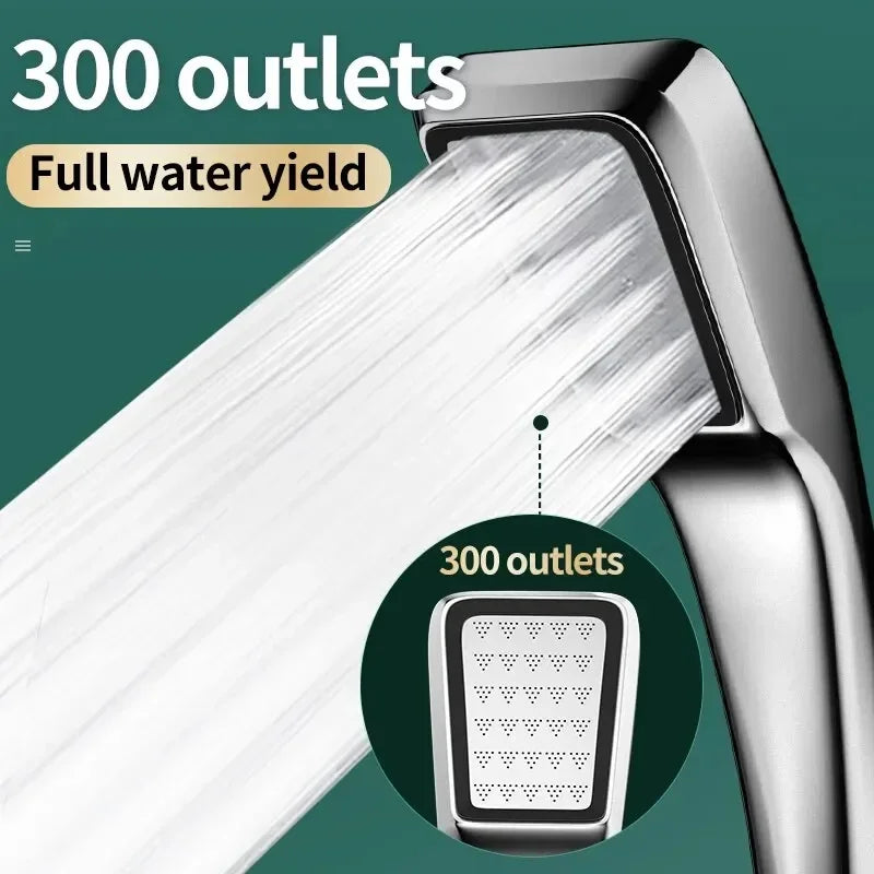 High Pressure Hand Shower Head – 300 Jets, Water Saving