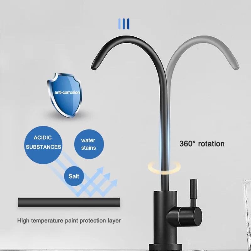 304 Stainless Steel Kitchen Faucet | 360° Swivel Single Handle