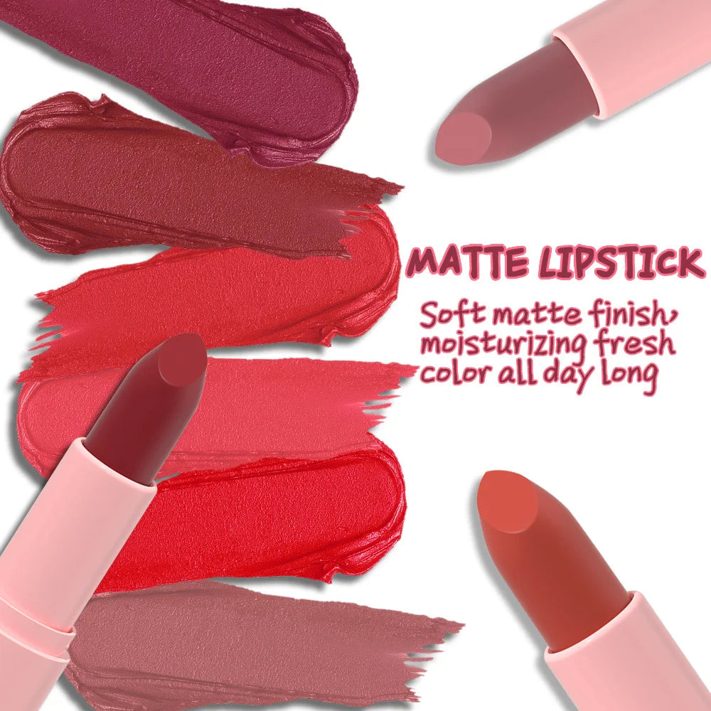 DUNUF Matte Lipstick – 24Hr Waterproof Non-Stick Lip Color