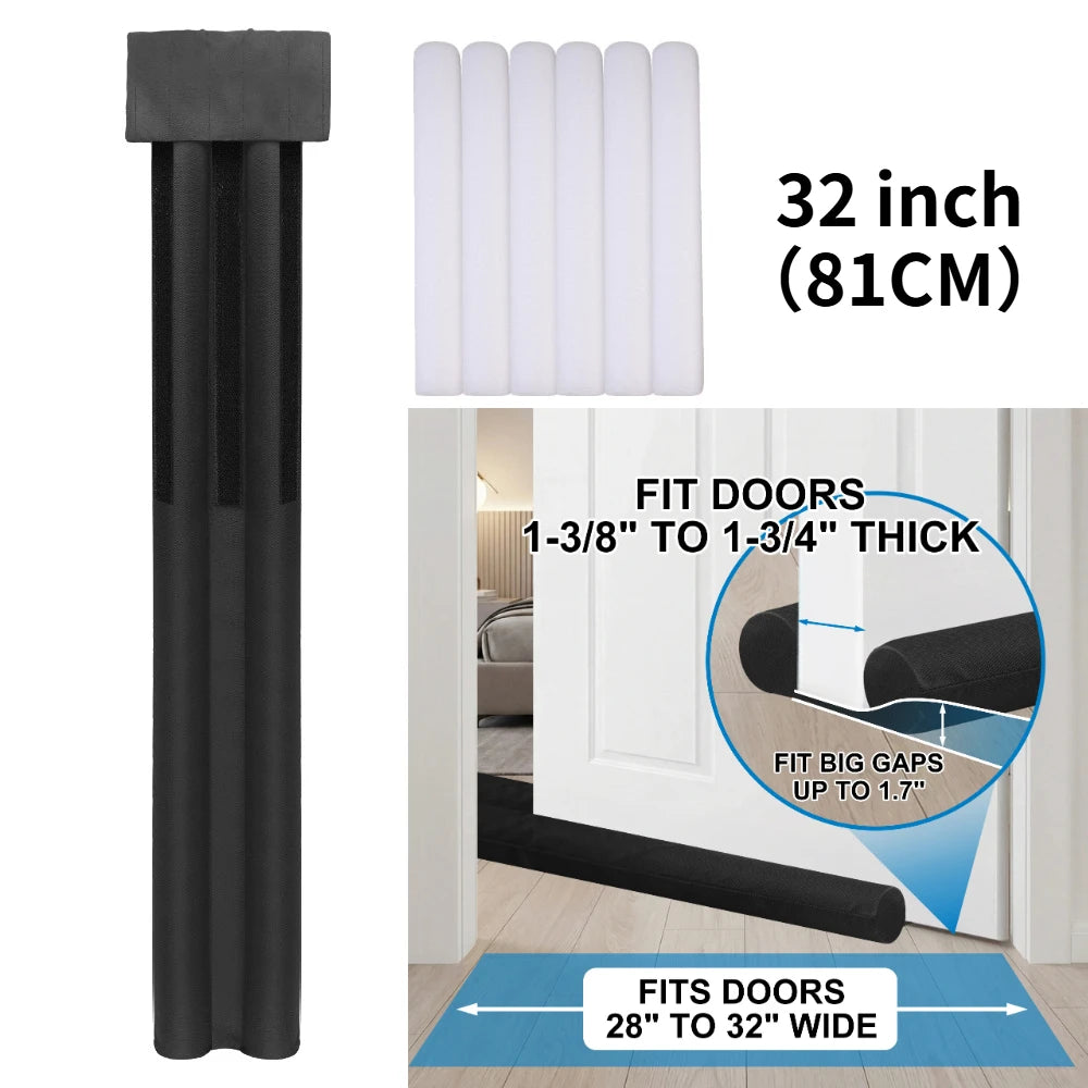 Large Door Draft Stopper for Bottom of Doors 30/32/36” Under Door Sweep Noise Blocker Gap Stoppers Door Seal Guard Draft Stopper Peaceful Pleasures Health and Wellness