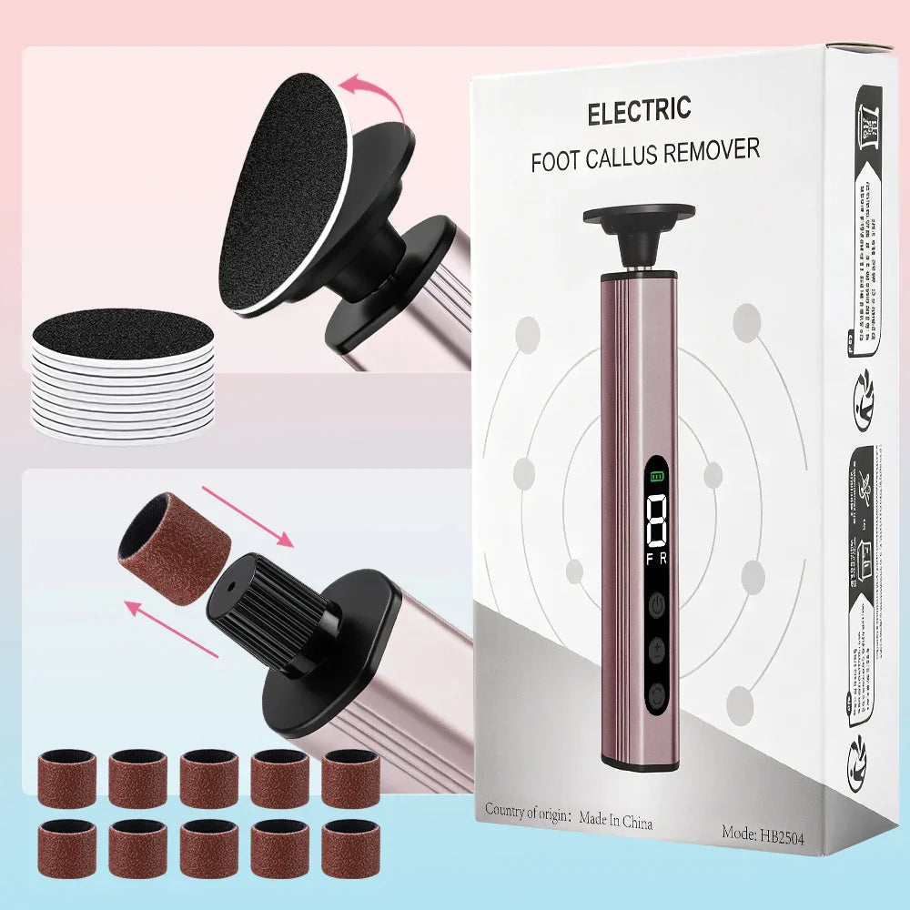 Electric Foot File Pedicure Machine – 9-Speed Rechargeable