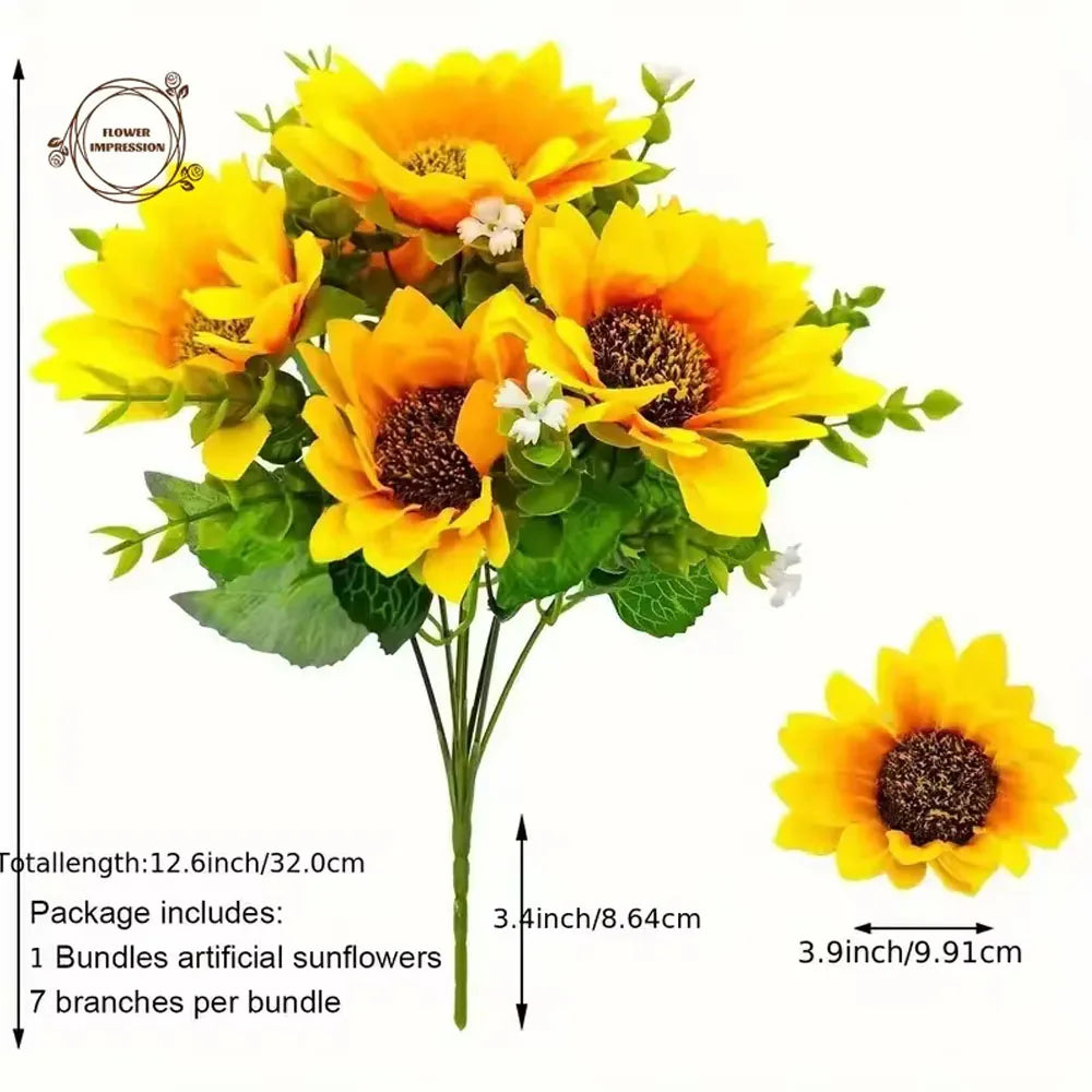 Artificial Sunflower Bouquet with Stem | Home & Wedding Decor