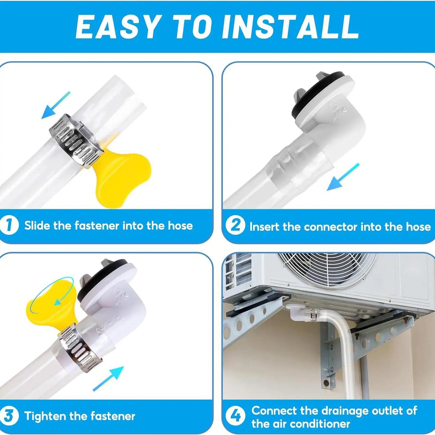 Portable AC Drain Hose Leak-Proof Portable AC Drain Hose Reusable Air Conditioning Drain Pipe for Most Window Air Conditioner Peaceful Pleasures Health and Wellness