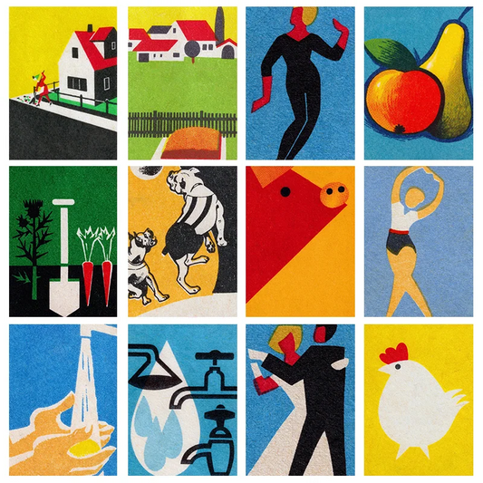 Vintage Eastern Europe Matchbox Canvas Wall Art – Geometric Animal Canvas Wall Art Peaceful Pleasures Health and Wellness