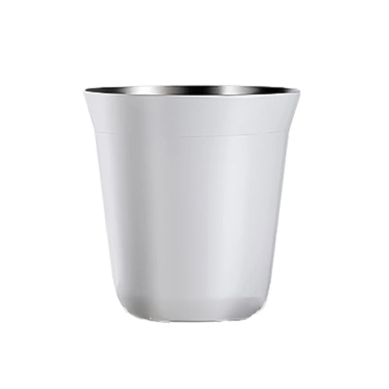Double Wall Insulated Stainless Steel Espresso Cup Capsule Coffee Mug Metal Drinking Demitasse Cup For Home Indoor or Outdoor Peaceful Pleasures Health and Wellness White China Mainland 80ml