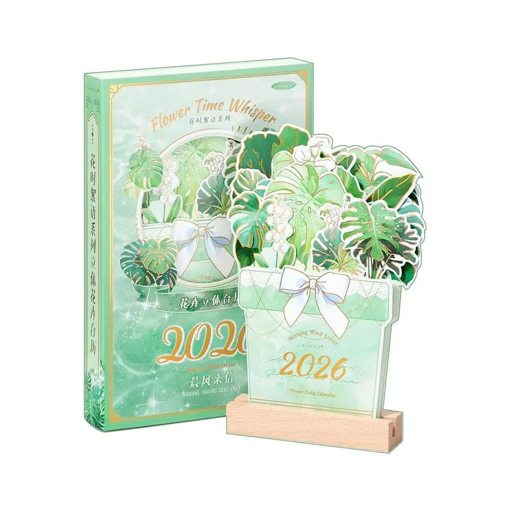 2026 Bloomy Flowers Calendar Desk Calendar Tabletop Calendar Standing Monthly Calendar Year For Home School Desktop Decorations Peaceful Pleasures Health and Wellness 03
