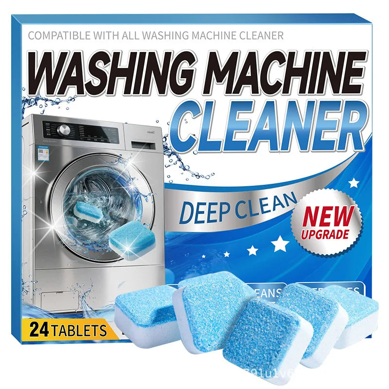 Washing Machine Cleaner Tablets 12/24 Pieces Deep Cleaning Effervescent Tablets For Front And Top Load Washers Removes Odor And Peaceful Pleasures Health and Wellness 24pcs