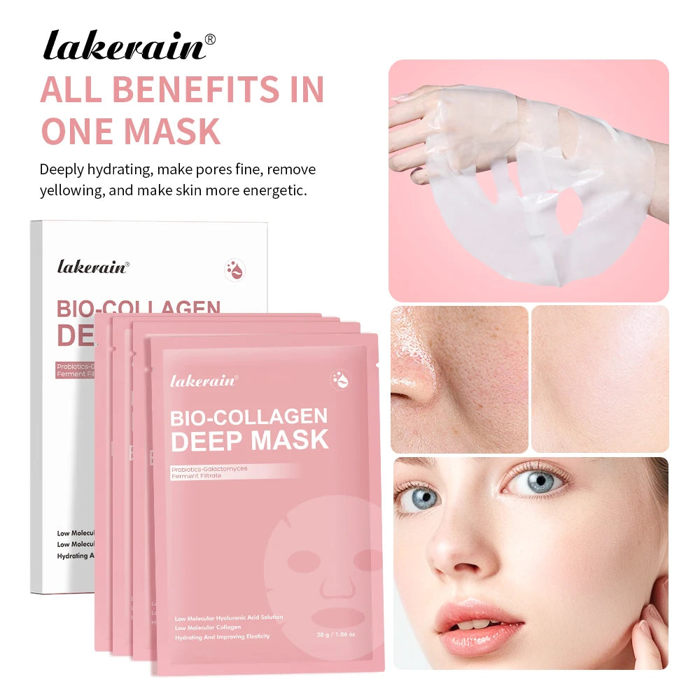 Bio-Collagen Overnight Hydrogel Deep Mask Hydrating Plumping Shrink Pores Improve Elasticity Korean Facial Skin Care Mask Women Peaceful Pleasures Health and Wellness