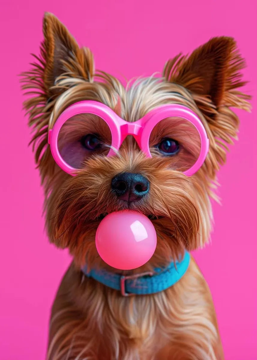 WhimsyWorks Funny Animals Bubble Blowing Chameleon Canvas Poster,Unframed Artistic Wall Decor for Living Room,Bedroom, Art Decor Peaceful Pleasures Health and Wellness ZLH3280 50x70cm No Frame