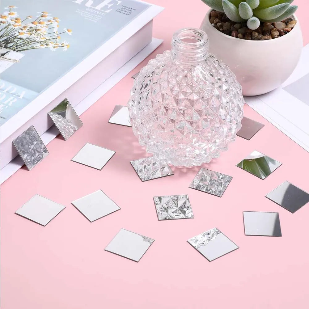 100pcs Self-Adhesive Mini Square Mirror Tiles 1cm | Mosaic Craft