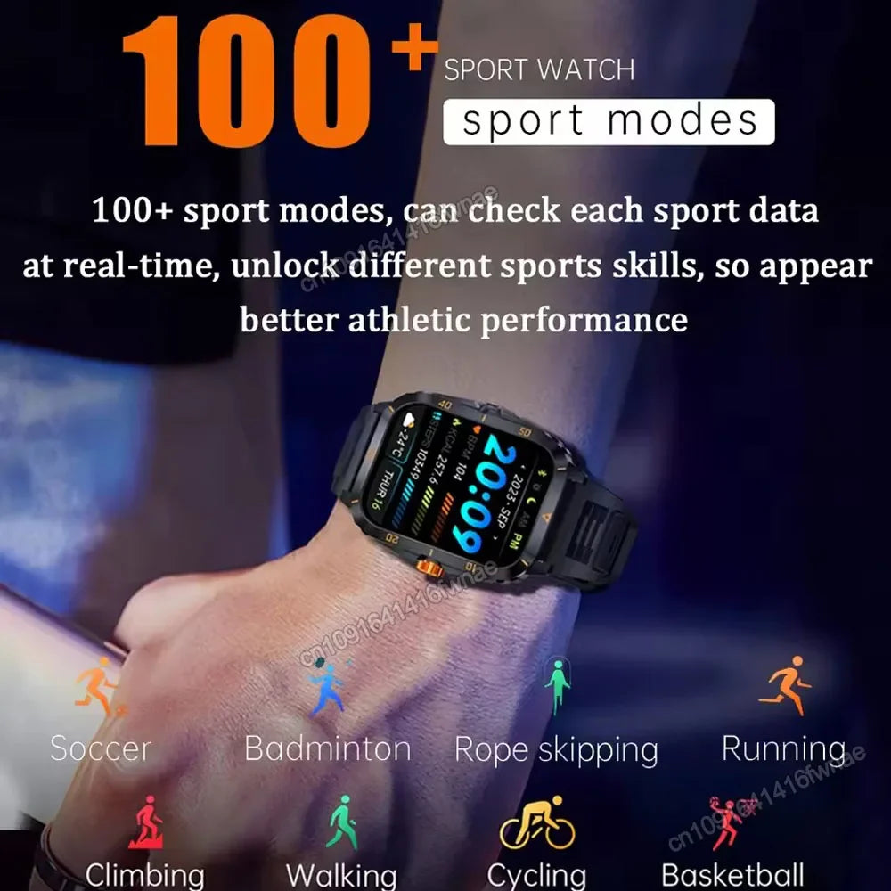 Ola Esporte 1.96" Military Smartwatch – GPS & Bluetooth Calls