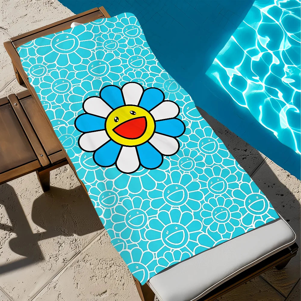 Murakami Art Quick-Dry Beach Towel | Soft Pool & Travel Towel Quick-Dry Beach Towel Peaceful Pleasures Health and Wellness z7 STJ90x180CM