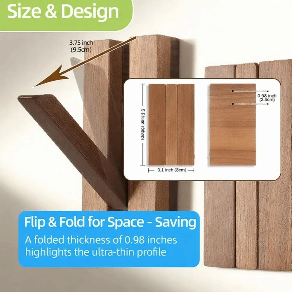 Piano Key Wooden Wall Hook – Foldable Handmade Coat Rack