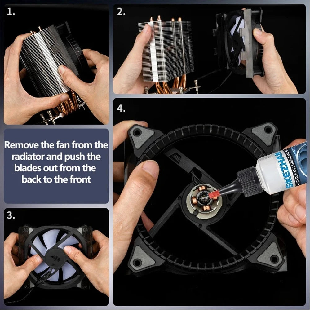 PC Fan Lubricant Oil for Computer Case CPU GPU Cooler Bearing. Silent Noise Reduction. Anti-Rust Long-Lasting Maintenance Fluid Peaceful Pleasures Health and Wellness