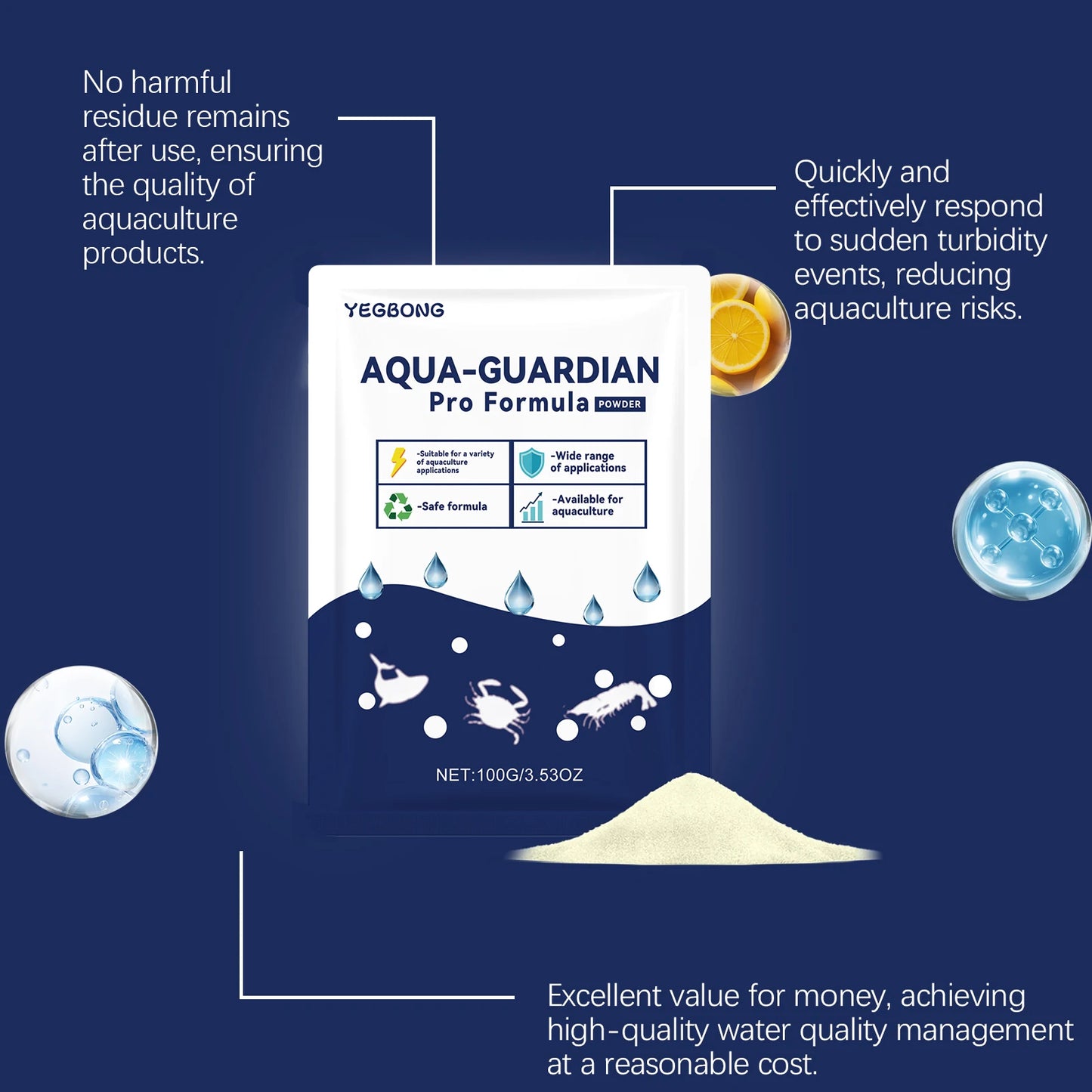 100g Aquarium Water Clarifier Powder | Fish Tank Purifier